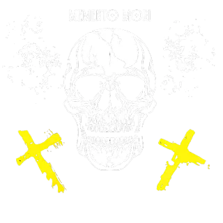 Memento Mori с череп и жълти кръстове