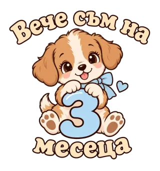 Вече съм на 3 месеца. Сладко кученце