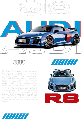 Audi R8 син спортен автомобил
