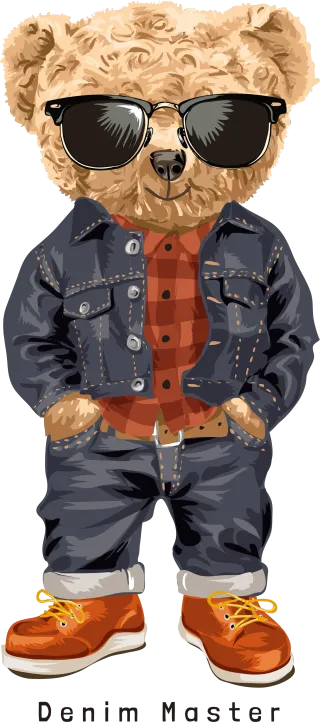 Мече с очила Denim Master