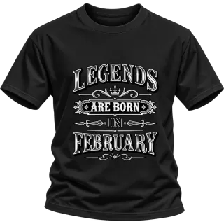 LEGENDS ARE BORN IN FEBRUARY върху Тениска