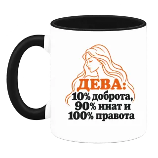 Дева: 10% доброта, 90% инат, 100 правота върху Чаша