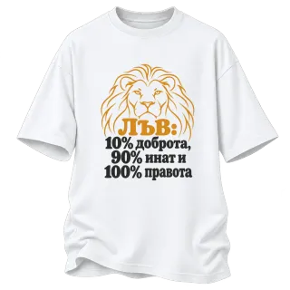 Лъв: 10% доброта, 90% инат, 100 правота върху Овърсайз
