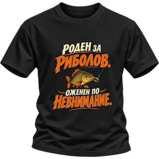 Роден за риболов, оженен по невнимание върху Тениска