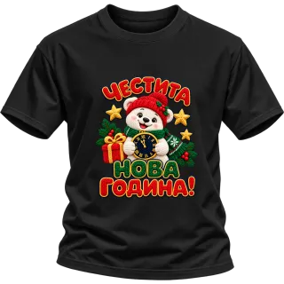 Честита Нова година върху Тениска