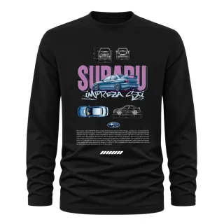 Subaru Impreza WRX STI 2001 върху Тениска с дълъг ръкав