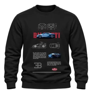 Bugatti графика на хиперавтомобил върху Блуза