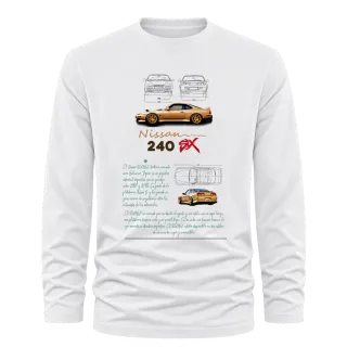 Nissan 240SX в профил върху Тениска с дълъг ръкав