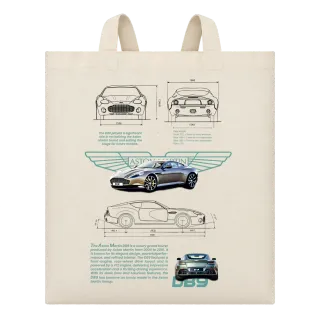 Aston Martin DBS технически план върху Чанта