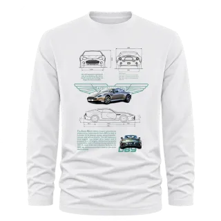 Aston Martin DBS технически план върху Тениска с дълъг ръкав