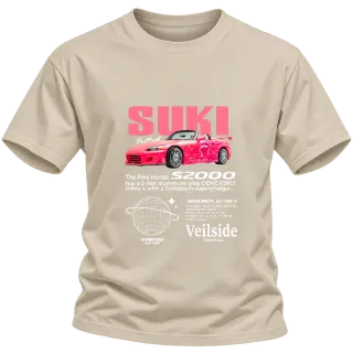 Розов Honda S2000 Silk върху Тениска