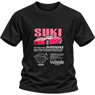 Розов Honda S2000 Silk върху Тениска