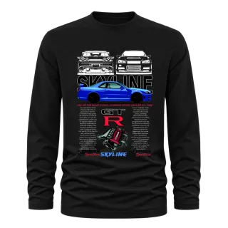 Nissan Skyline GT-R върху Тениска с дълъг ръкав
