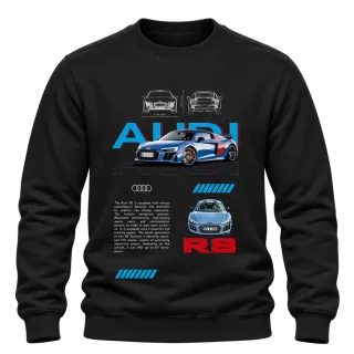 Audi R8 син спортен автомобил върху Блуза