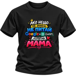 Ако нещо не знаеш, попитай мама върху Тениска