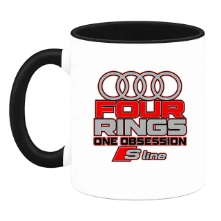 Audi Four Rings One Obsession върху Чаша
