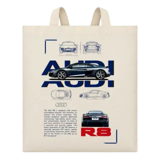 Audi R8 технически чертеж върху Чанта