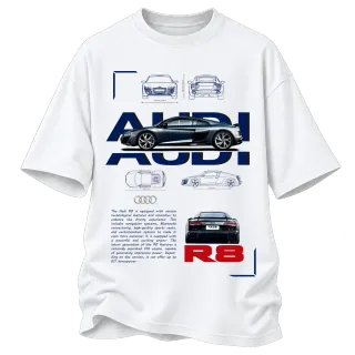 Audi R8 технически чертеж върху Овърсайз