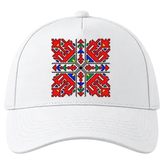 Българска шевица „Четирипосочна розета“ върху Шапка
