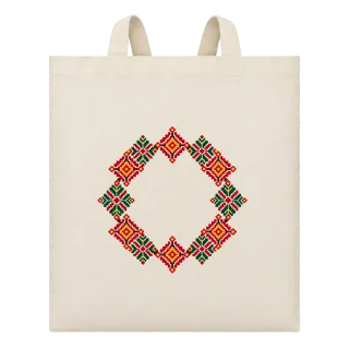 Българска шевица „Единство - Вечен кръговрат и соларна корона“ върху Чанта
