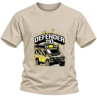 Defender 110 офроуд приключение върху Тениска