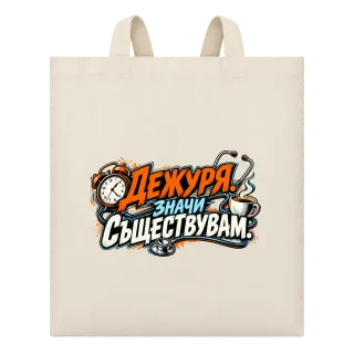 Дежуря, значи съществувам върху Чанта