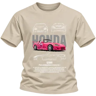 Honda S2000 в розово върху Тениска
