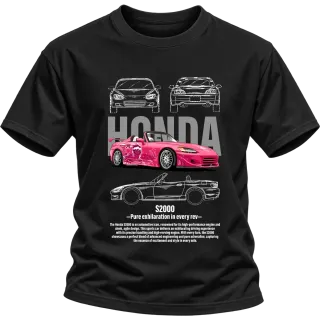 Honda S2000 в розово върху Тениска