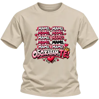 Мамо, обожаваме те! върху Тениска