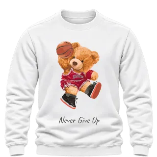 Мече баскетболист Never Give Up върху Блуза