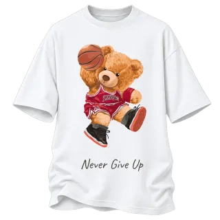 Мече баскетболист Never Give Up върху Овърсайз