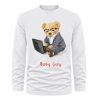 Мече Busy Guy върху Тениска с дълъг ръкав