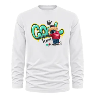 Мече Cool графит върху Тениска с дълъг ръкав