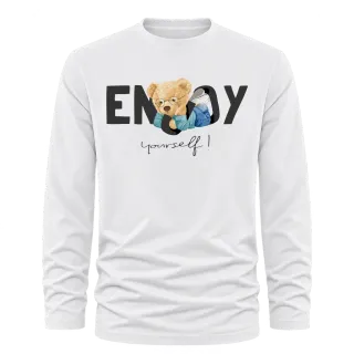 Мече Enjoy Yourself върху тениска с дълъг ръкав