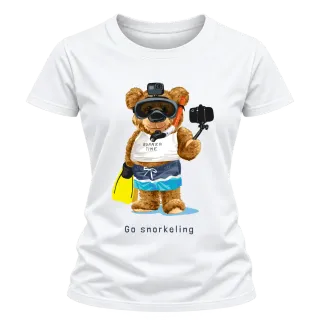 Мече Go Snorkeling върху тениска