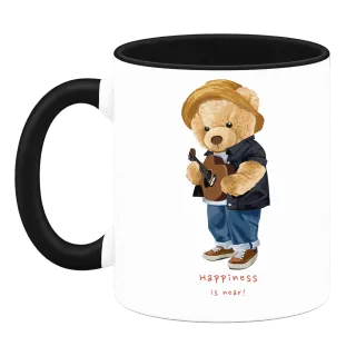Мече Happiness is near върху Чаша