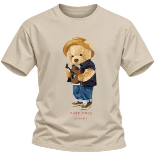 Мече Happiness is near върху Тениска