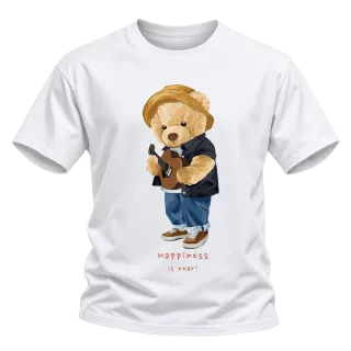 Мече Happiness is near върху Тениска