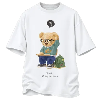 Мече Just Stay Curious върху Овърсайз