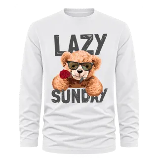 Мече Lazy Sunday върху Тениска с дълъг ръкав