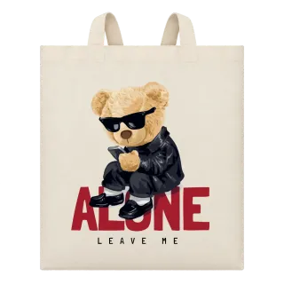 Мече Leave me ALONE върху Чанта