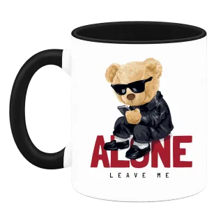 Мече Leave me ALONE върху Чаша