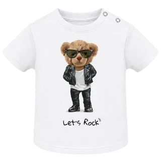 Мече Lets Rock върху тениска