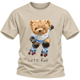 Мече на ролери Let's Roll върху Тениска