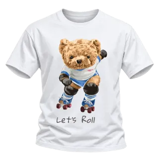 Мече на ролери Let's Roll върху Тениска