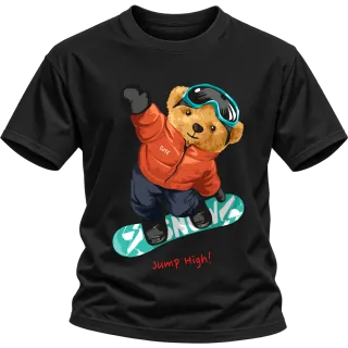 Мече на сноуборд Jump high върху Тениска