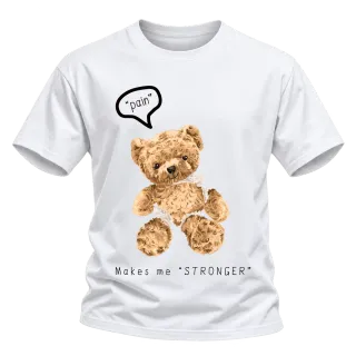 Мече Pain makes me "STRONGER" върху Тениска