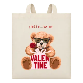 Мече please be my Valentine върху Чанта