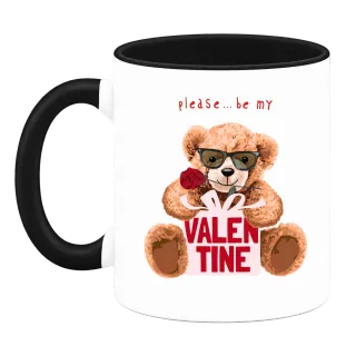Мече please be my Valentine върху Чаша