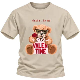Мече please be my Valentine върху Тениска